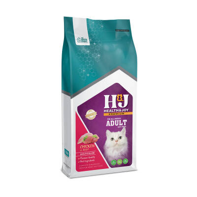 Healty & Joy Premium Yetişkin Kedi Maması - Tavuklu ve Dana Etli (15 KG) - Multicolor Kibble - 1