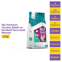 Health&Joy (H&J) Premium Tavuklu, Balıklı ve Karidesli Yavru Kedi Maması 2 Kg - 1