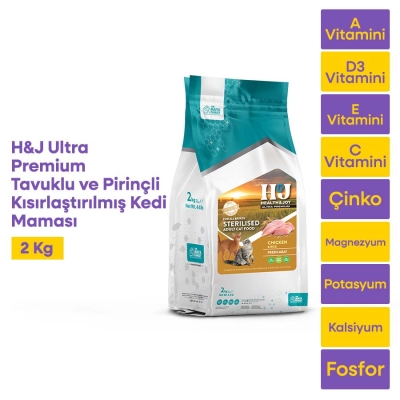 Health&Joy (H&J) Ultra Premium Tavuklu ve Pirinçli Kısır Kedi Maması 2 Kg - 1