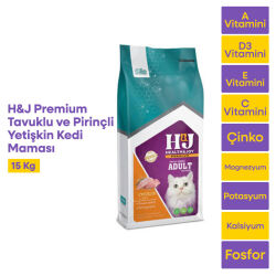 Health&Joy (H&J) Premium Tavuklu ve Pirinçli Yetişkin Kedi Maması 15 Kg 