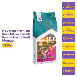 Health&Joy (H&J) Ultra Premium Kuzu Etli ve Kızılcıklı Kısır Kedi Maması 15 Kg - 1