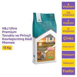 Health&Joy (H&J) Ultra Premium Tavuklu ve Pirinçli Kısır Kedi Maması 15 Kg 