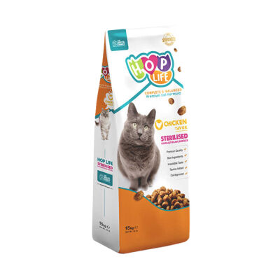 Hop Life Kısır Kedi Maması Tavuklu 15 KG | Ekonomik ve Dengeli Beslenme - 1