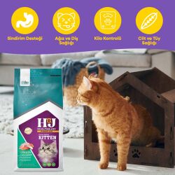 Healty & Joy Premium Yavru Kedi Maması Tavuklu, Balıklı & Karidesli 15 KG - 3