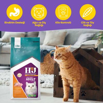 Healty & Joy Premium Yetişkin Kedi Maması Tavuklu & Pirinçli 15 KG - 3